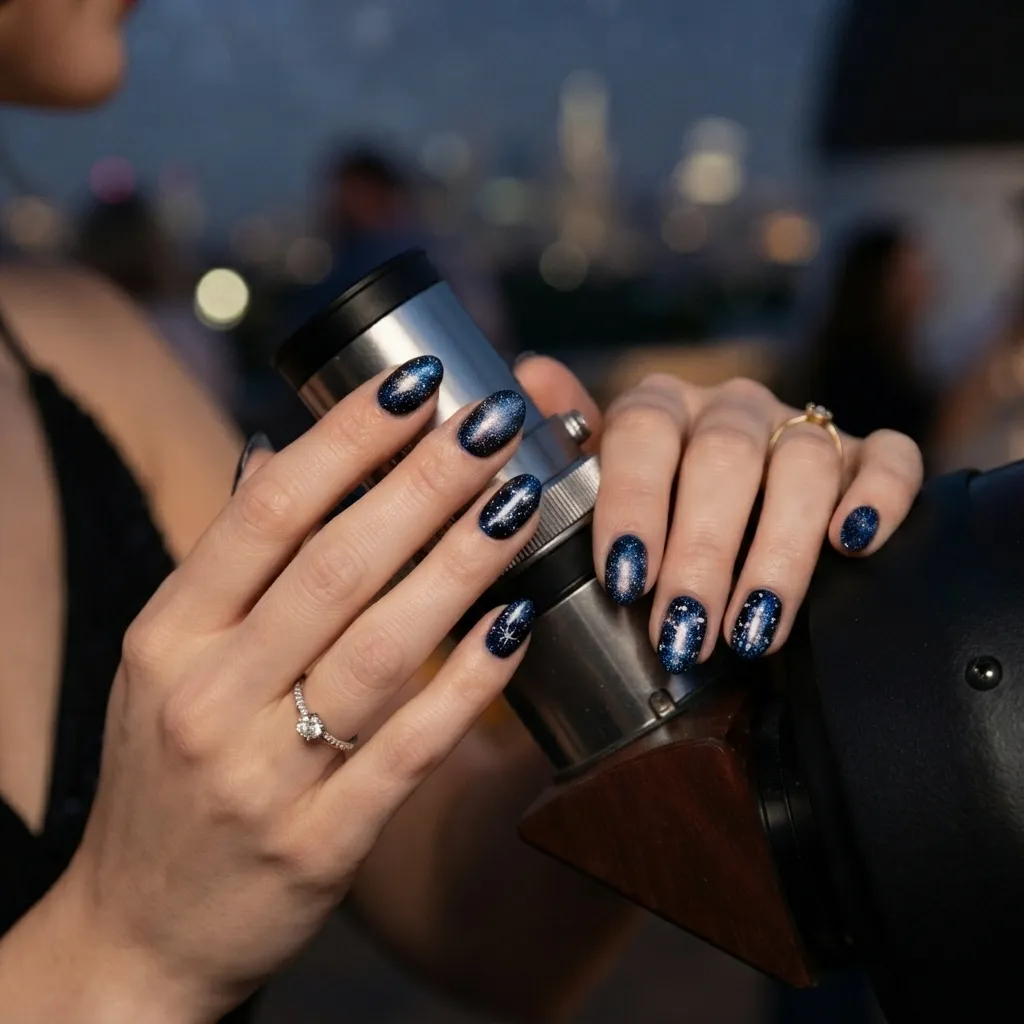 Midnight Galaxy Nails