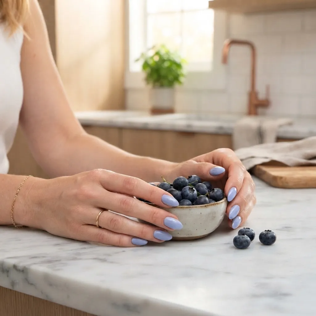 Blueberry Milk Nails
