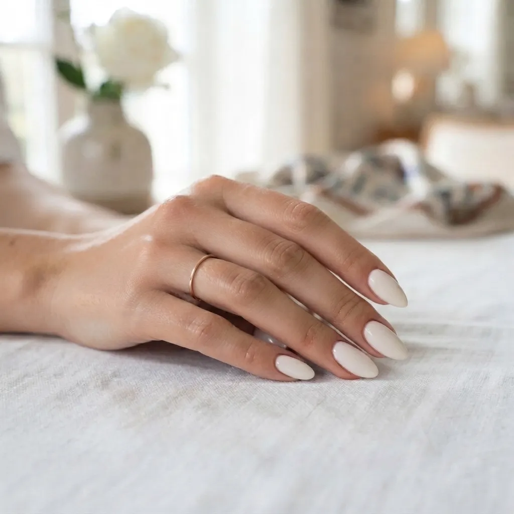 Classic Milky White Nails