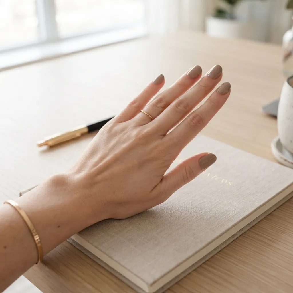 Taupe Minimalist Nails