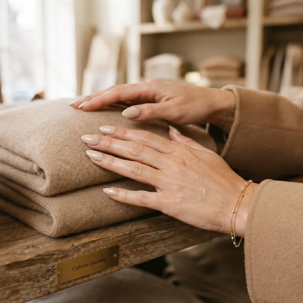 Cashmere Nude Almond Nails