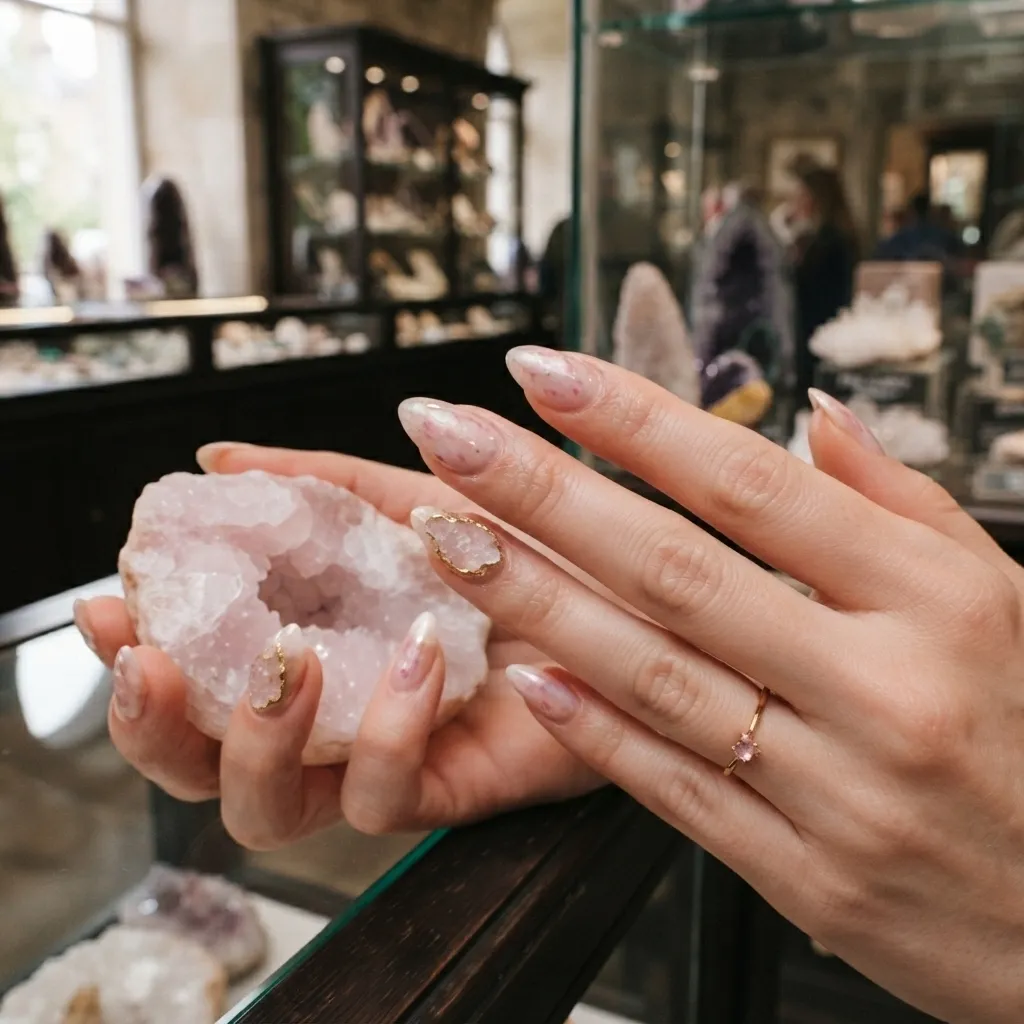 Pink Quartz Nails