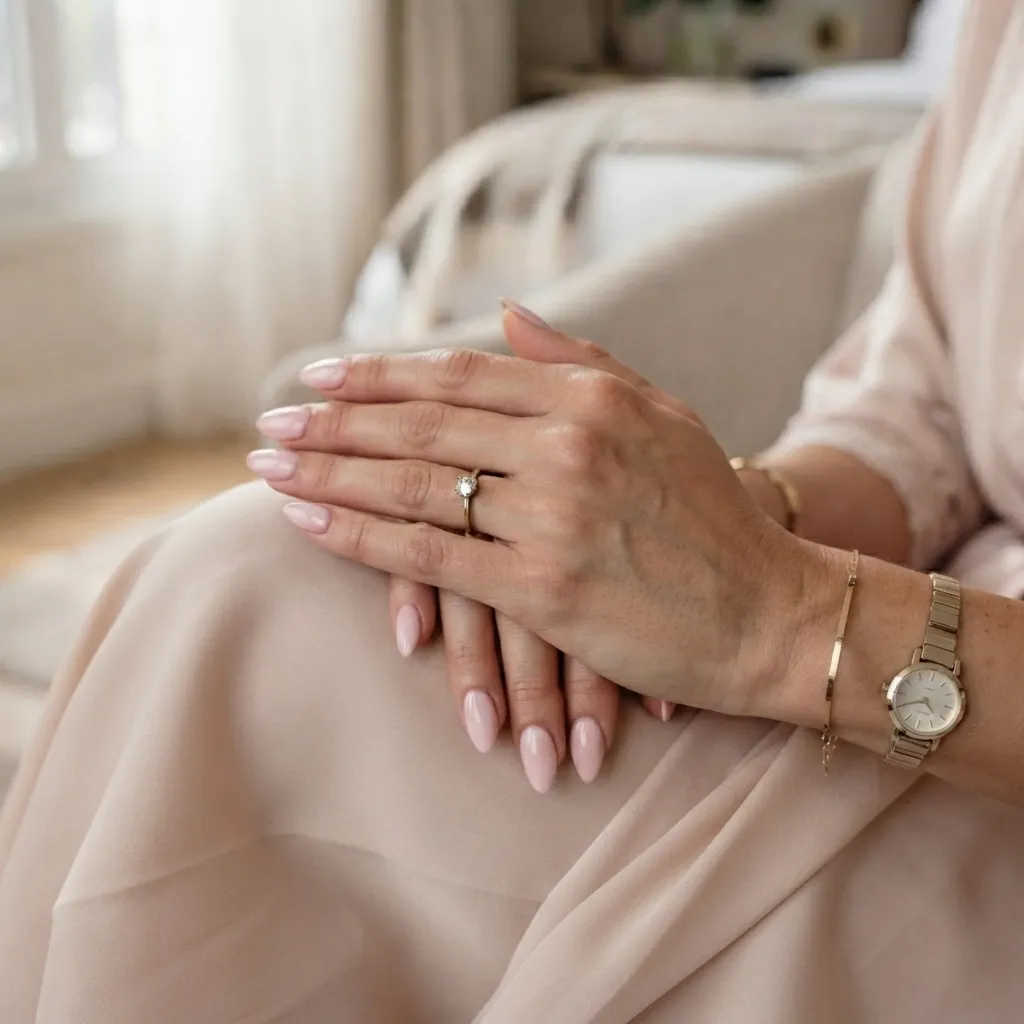 Satin Baby Pink Nails