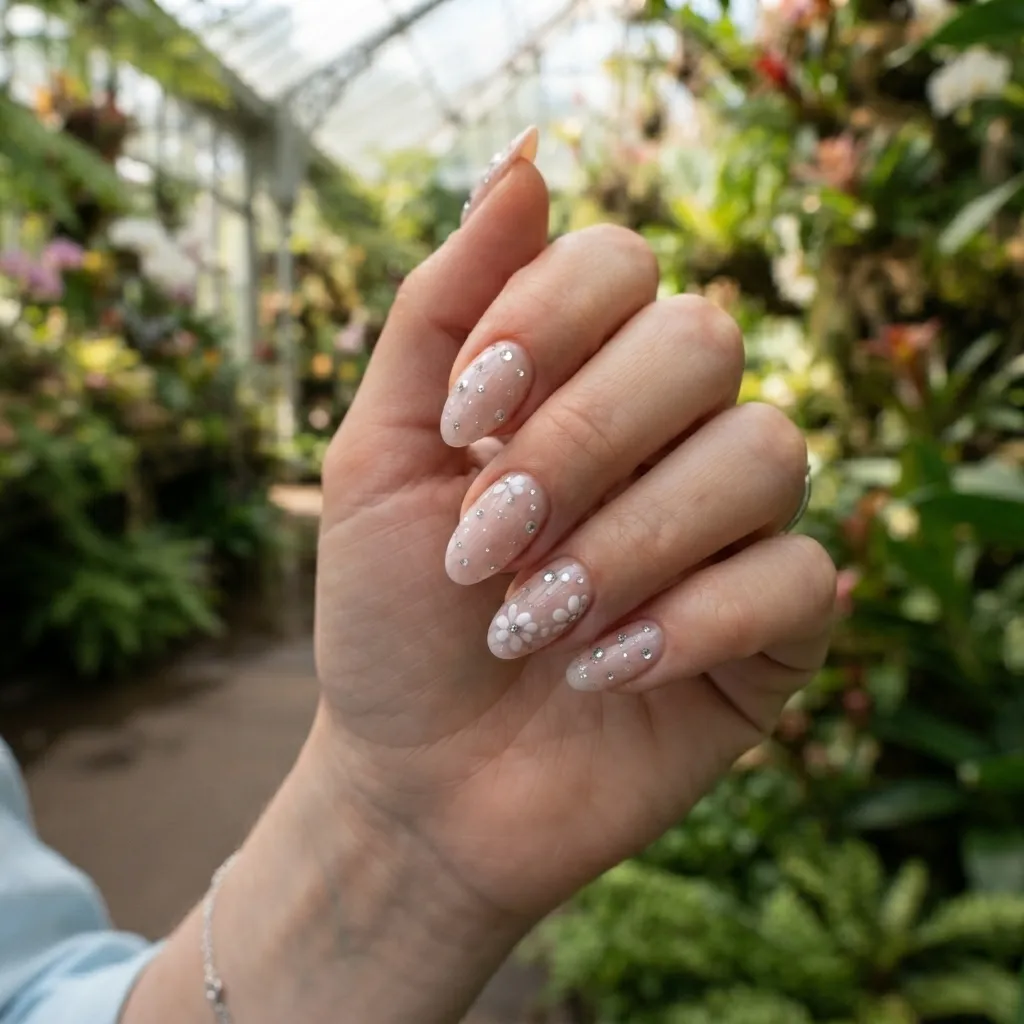 Baby Pink Dewdrop Nails
