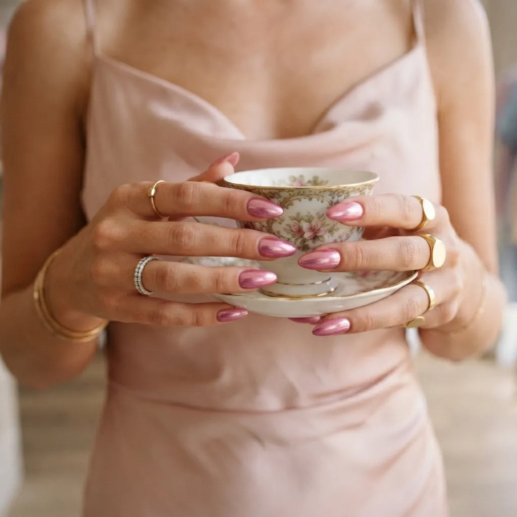Pink Chrome Nails