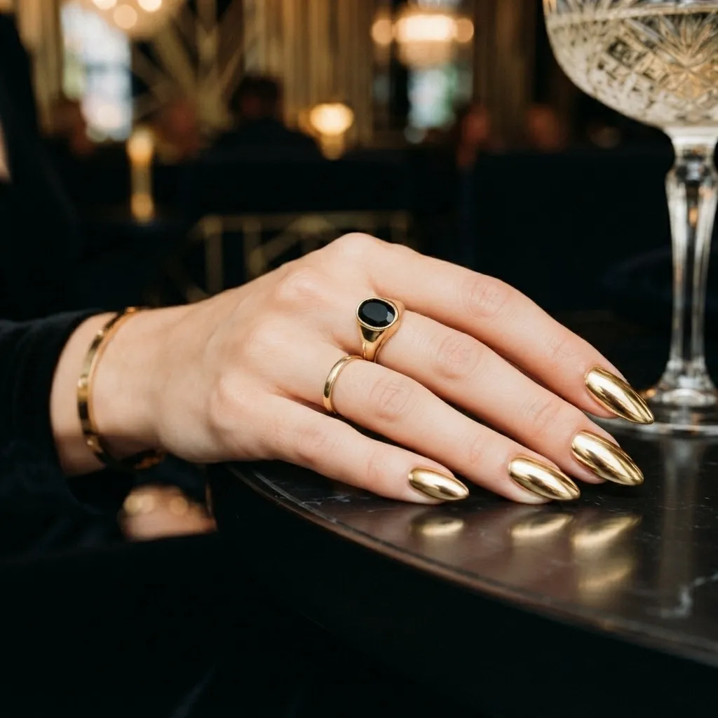 Gold Chrome Nails