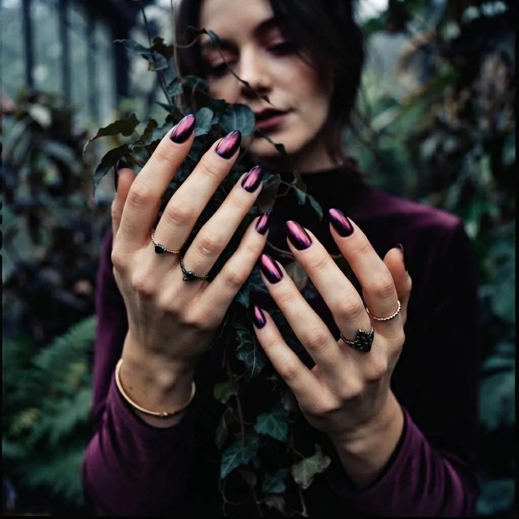 Black Aura Nails