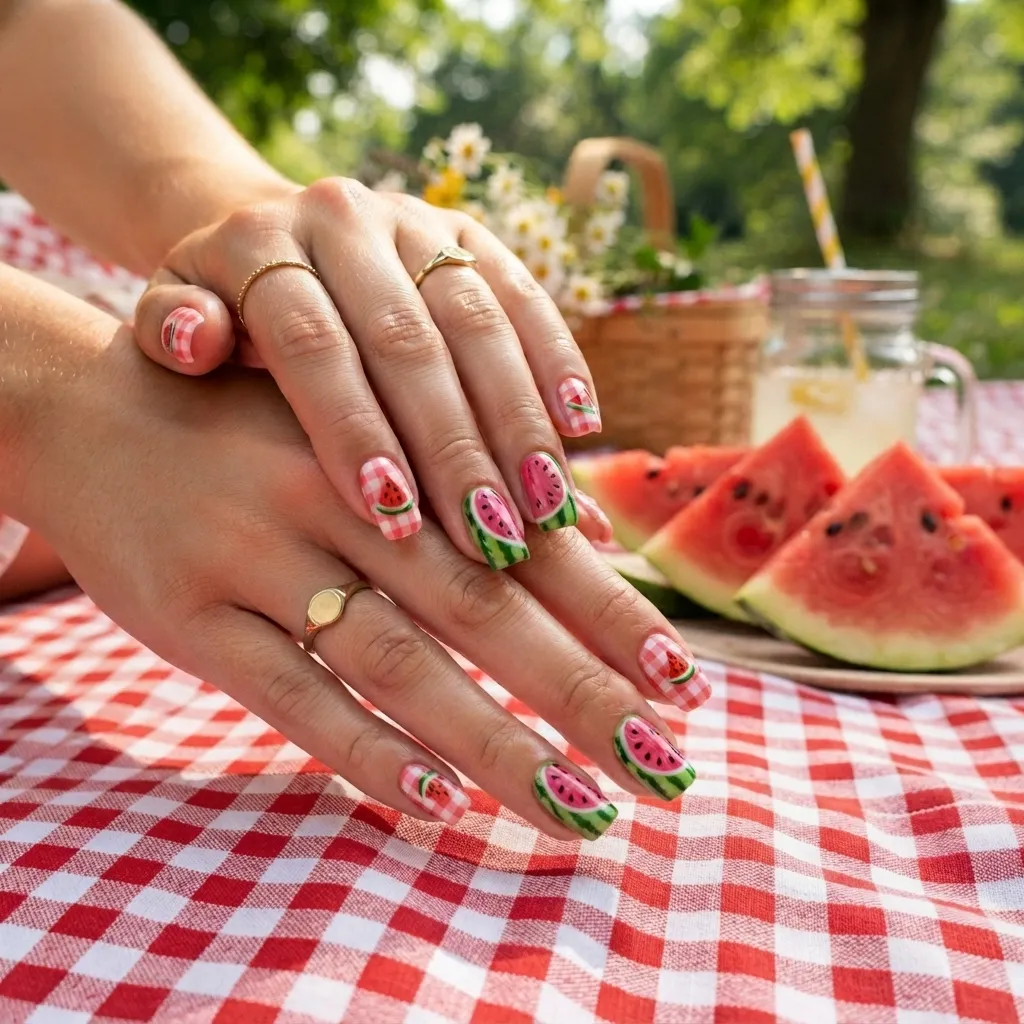 Watermelon Nail Art