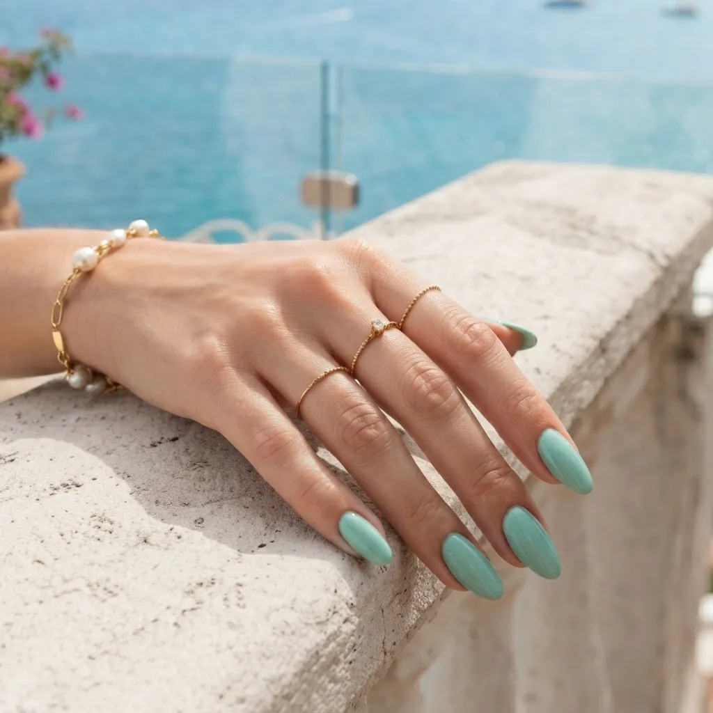 Seafoam Green Nails