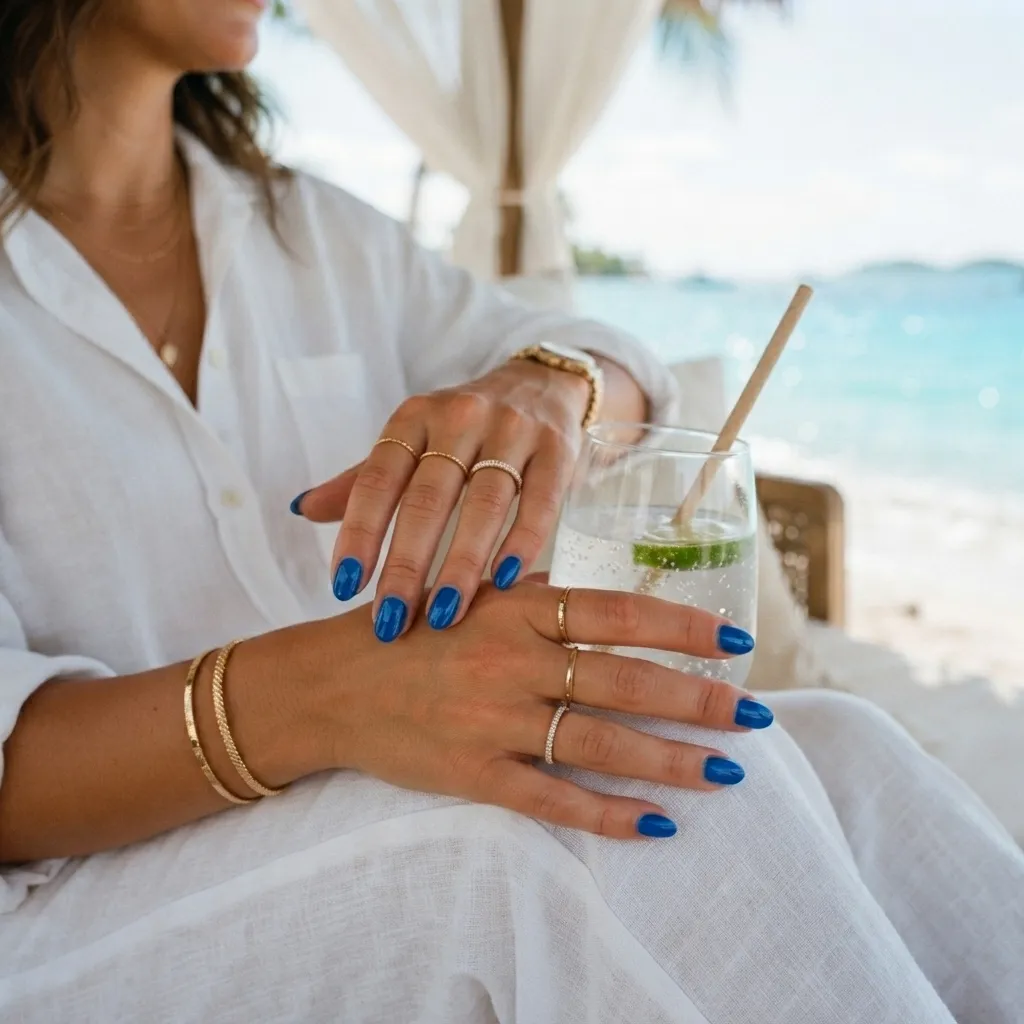 Ocean Blue Nails