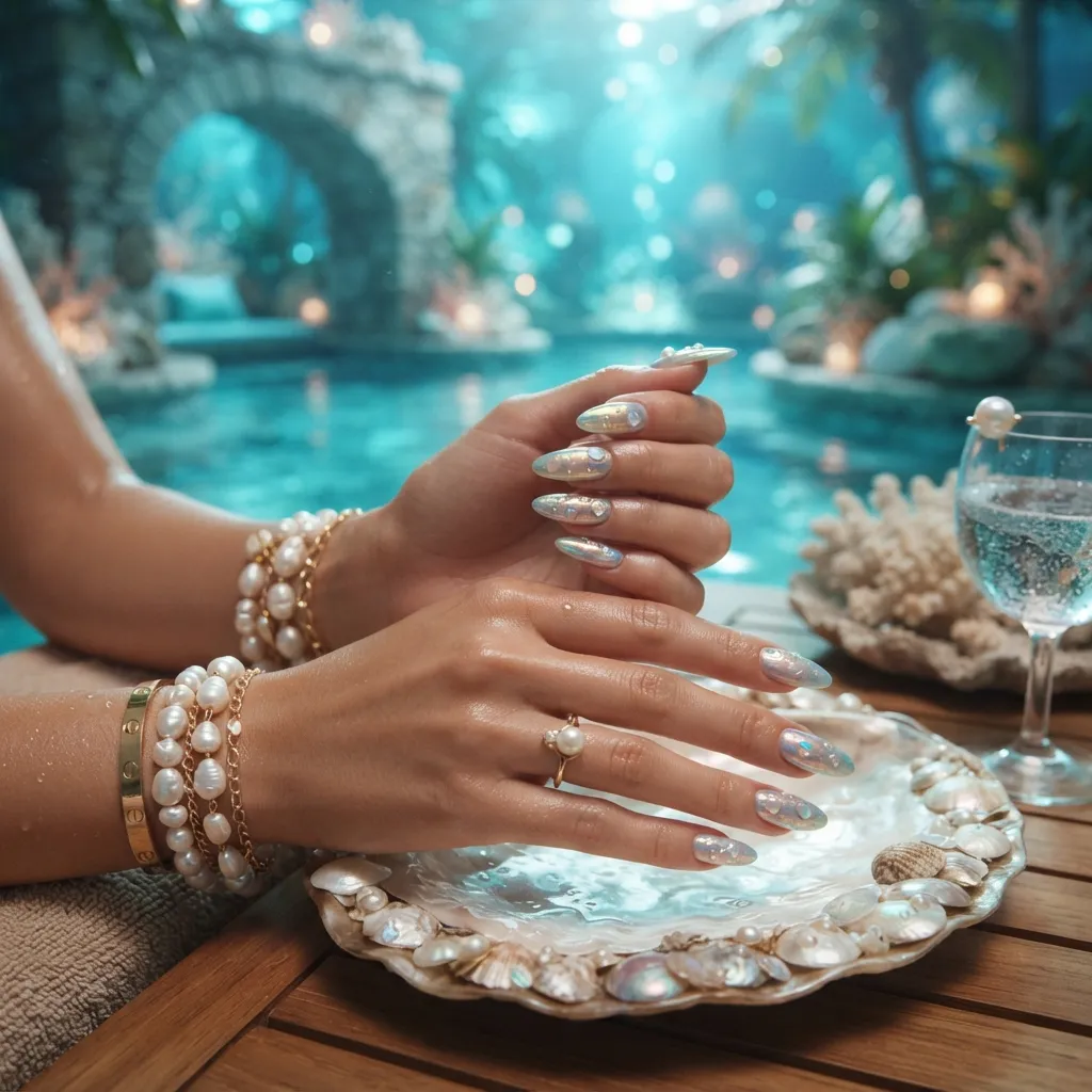 Mermaid Chrome Nails