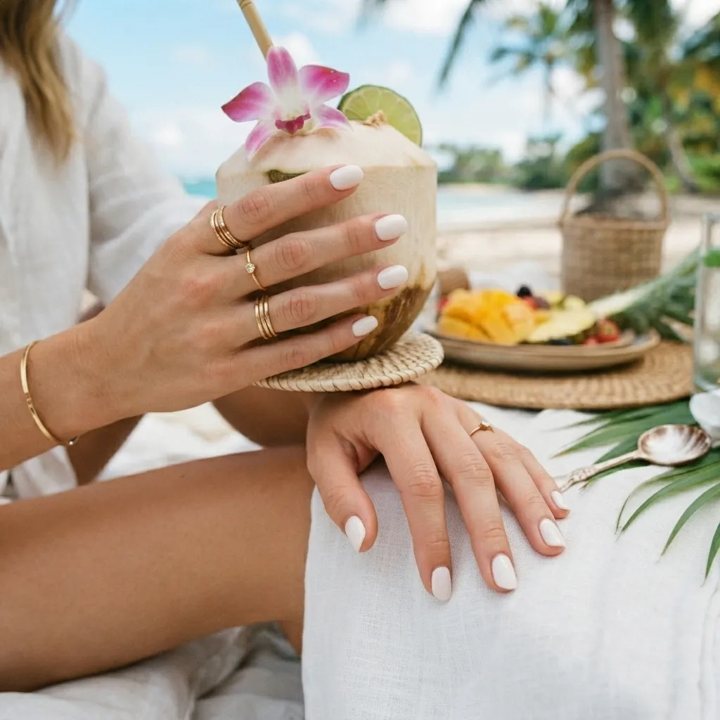 Coconut White Nails