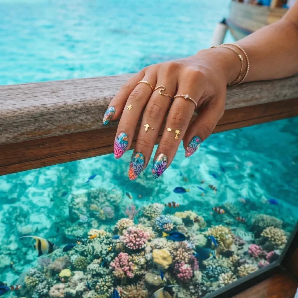 Coral Reef Nails