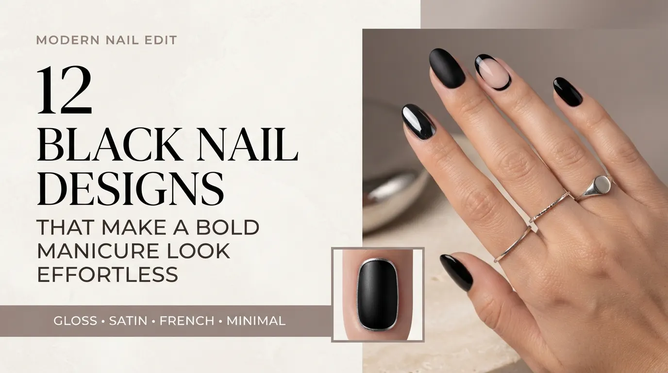 12 Black Nail Designs That Make a Bold Manicure Look Effortless