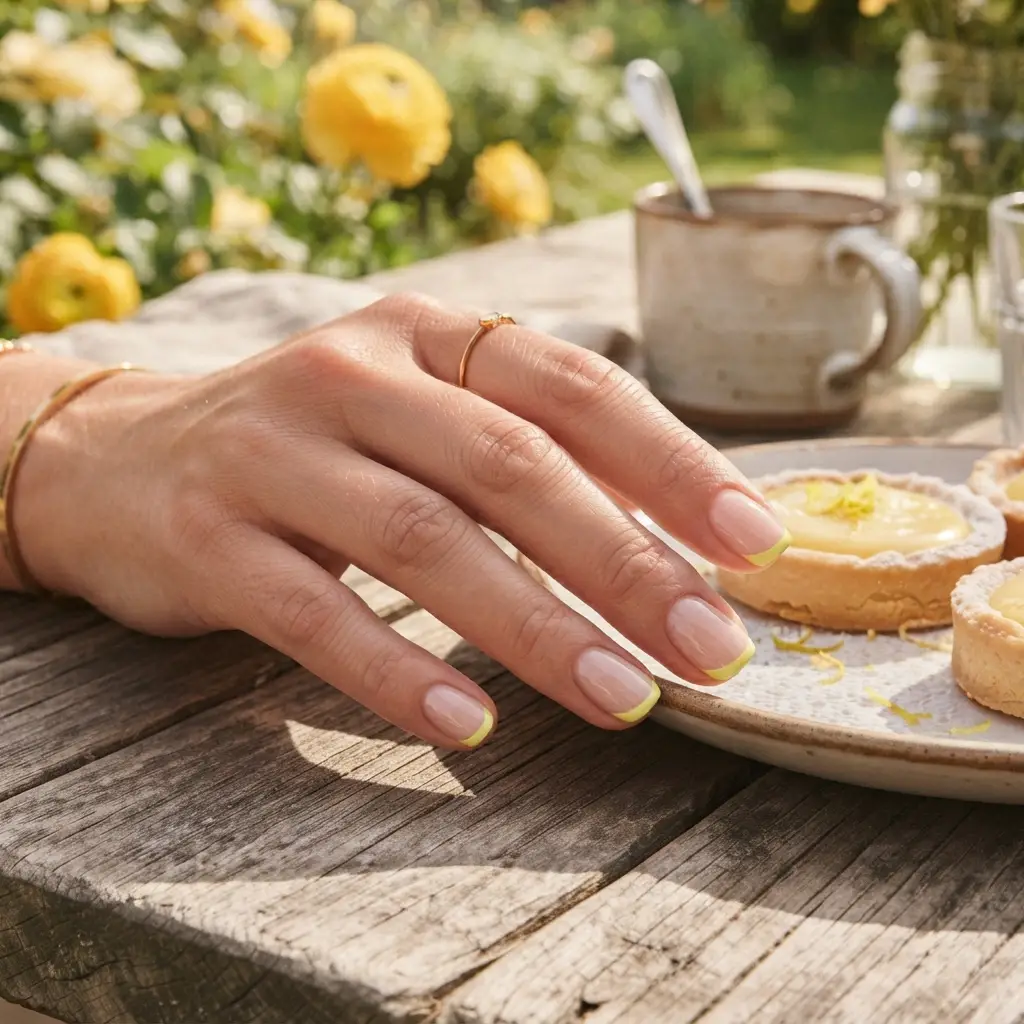 Lemon Yellow French Tips