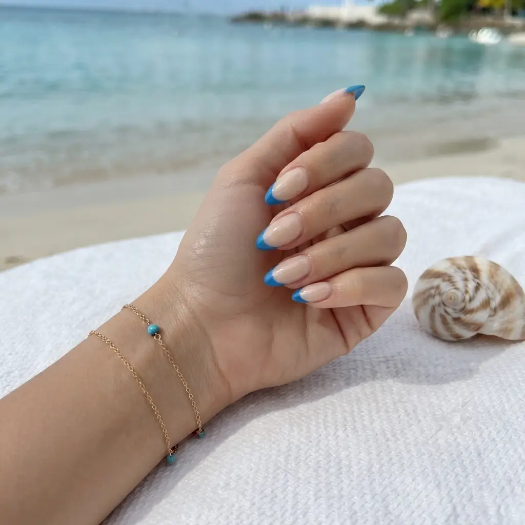 Ocean Blue French Tips