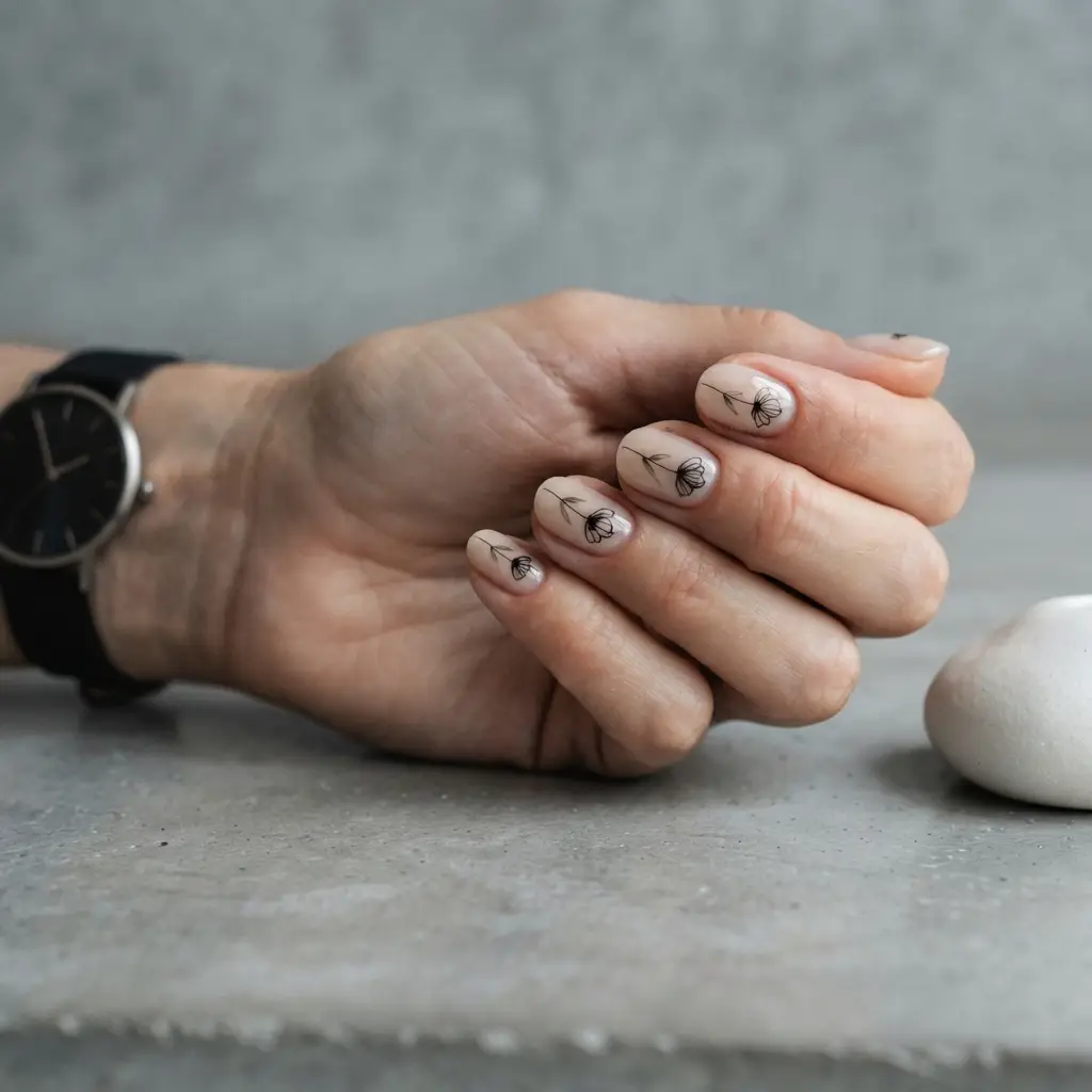 Minimalist Flower Nails