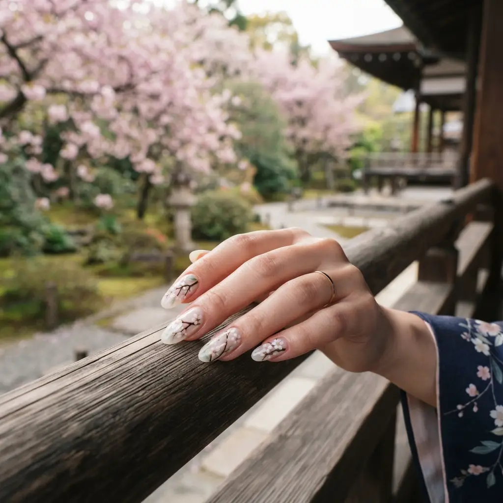 Cherry Blossom Nails