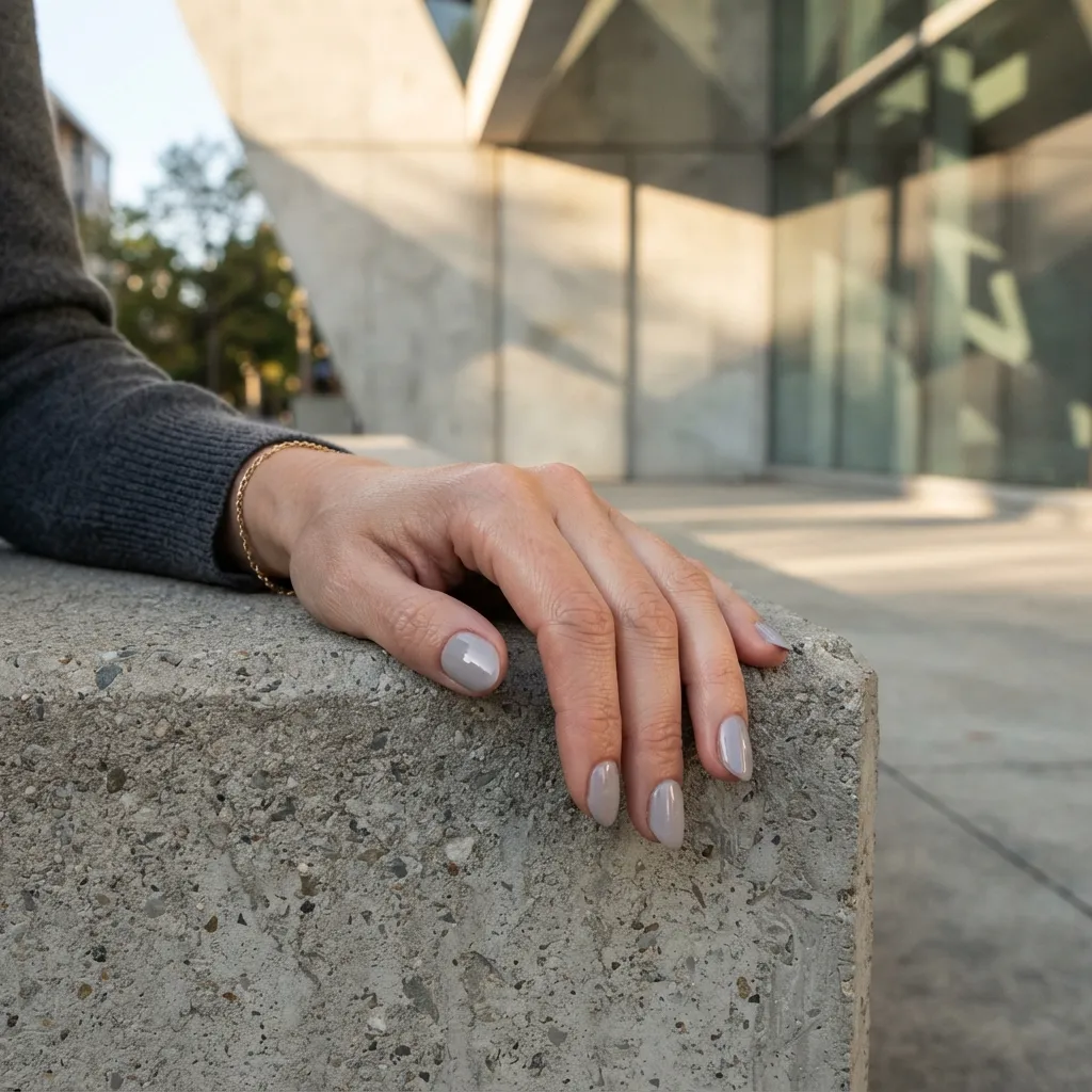 Soft Gray Minimalist Nails