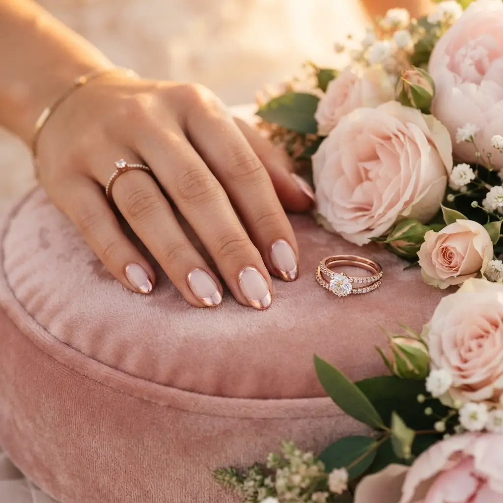 Rose Gold Wedding Nails