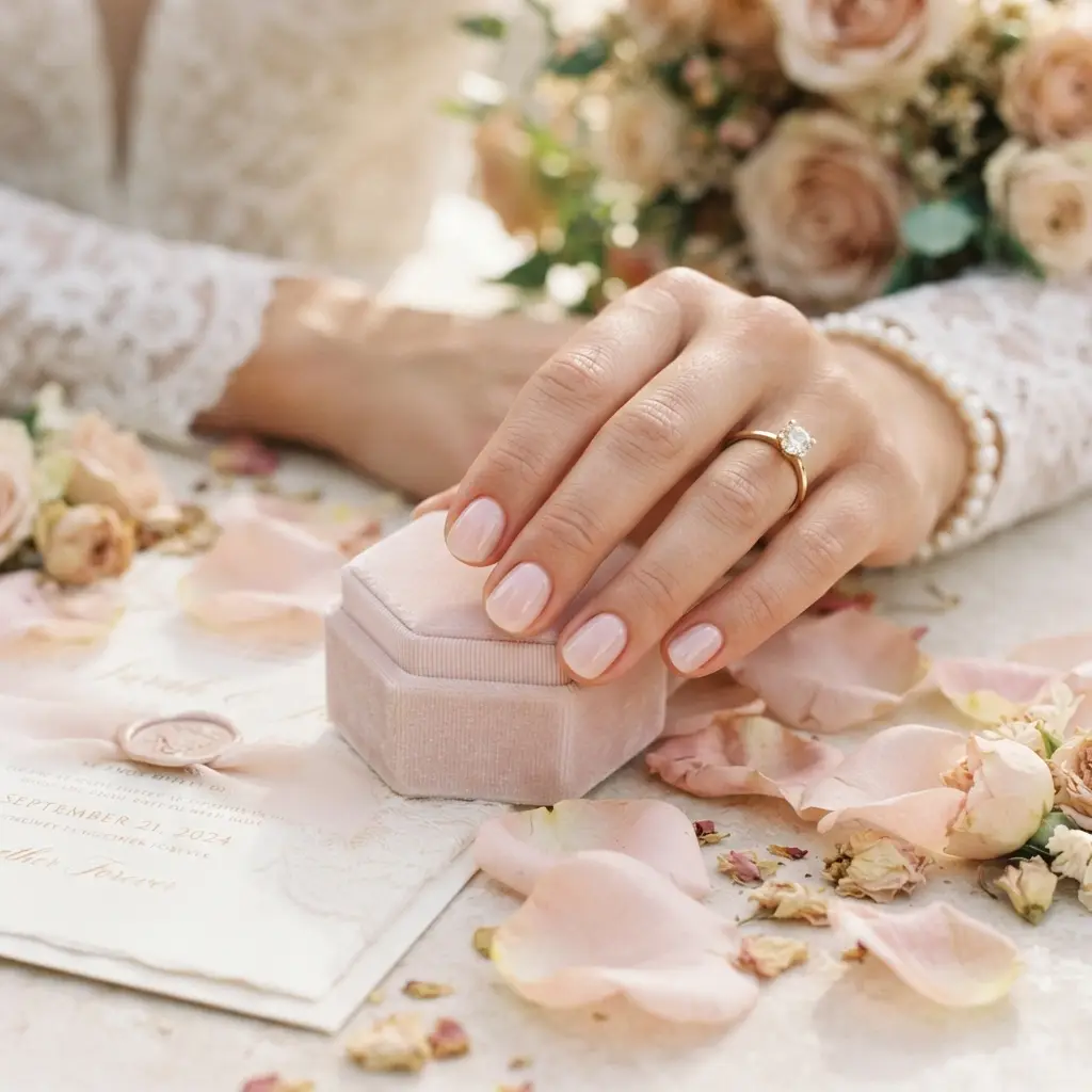 Blush Pink Wedding Nails