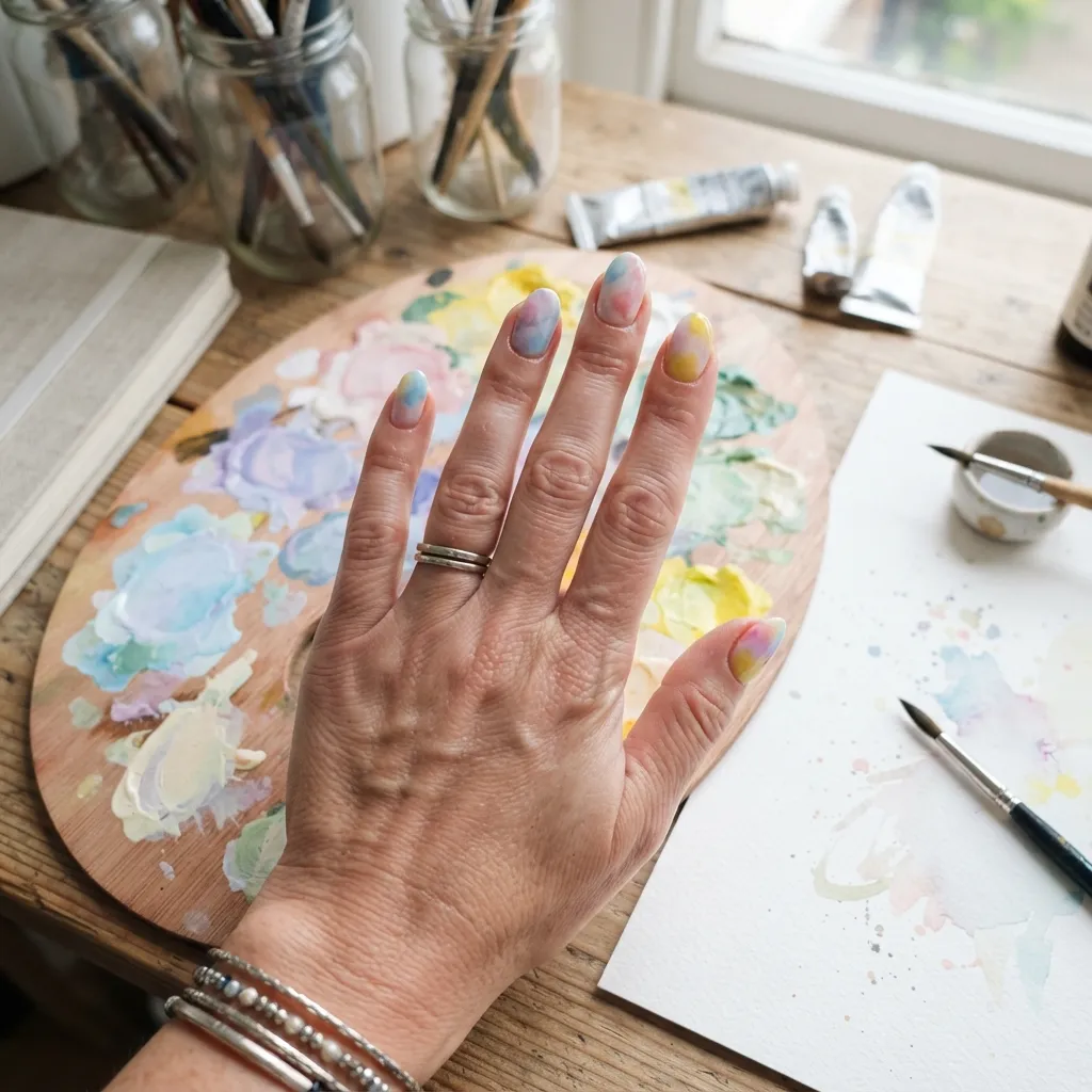 Watercolor Wash Nails