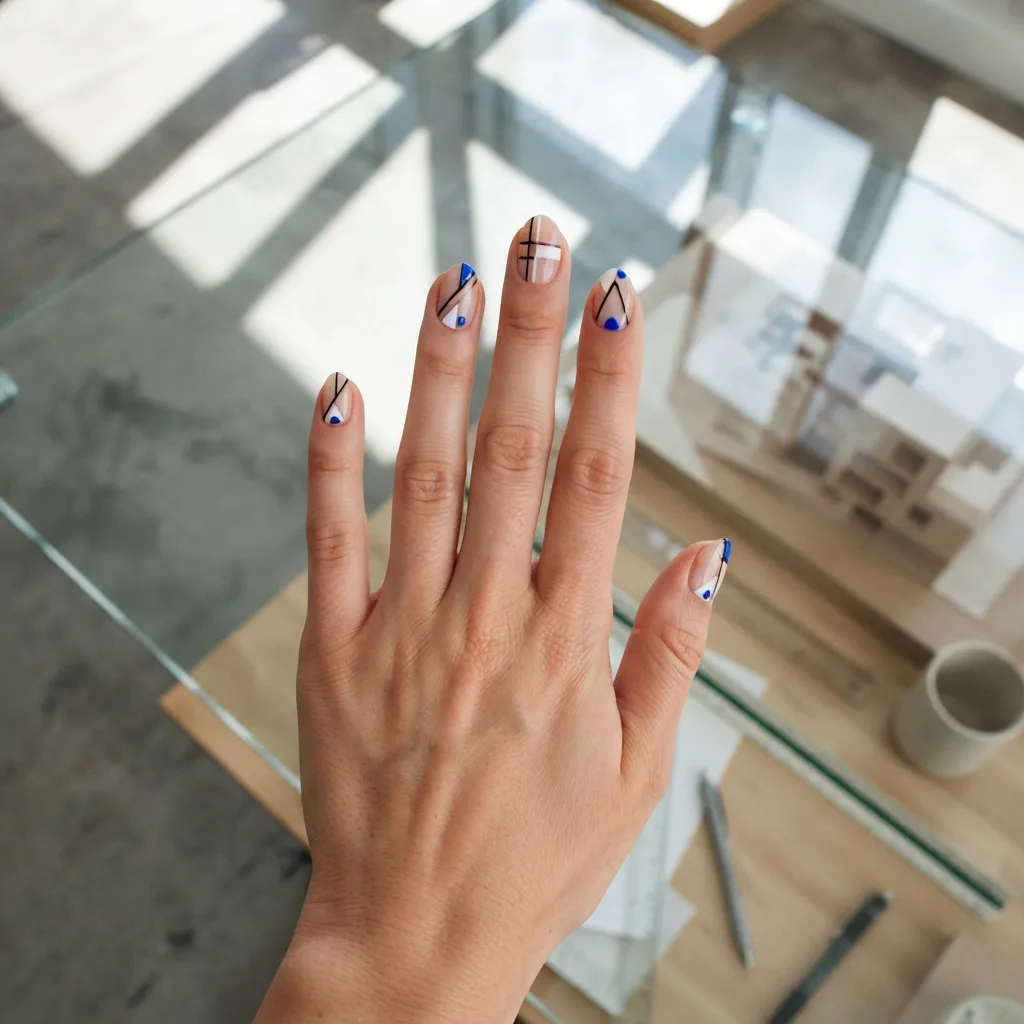 Negative Space Geometric Nails