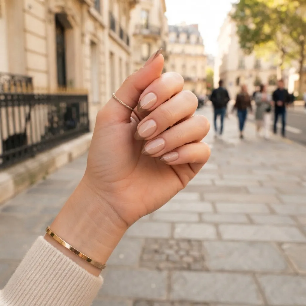 Brown French Tip Nails