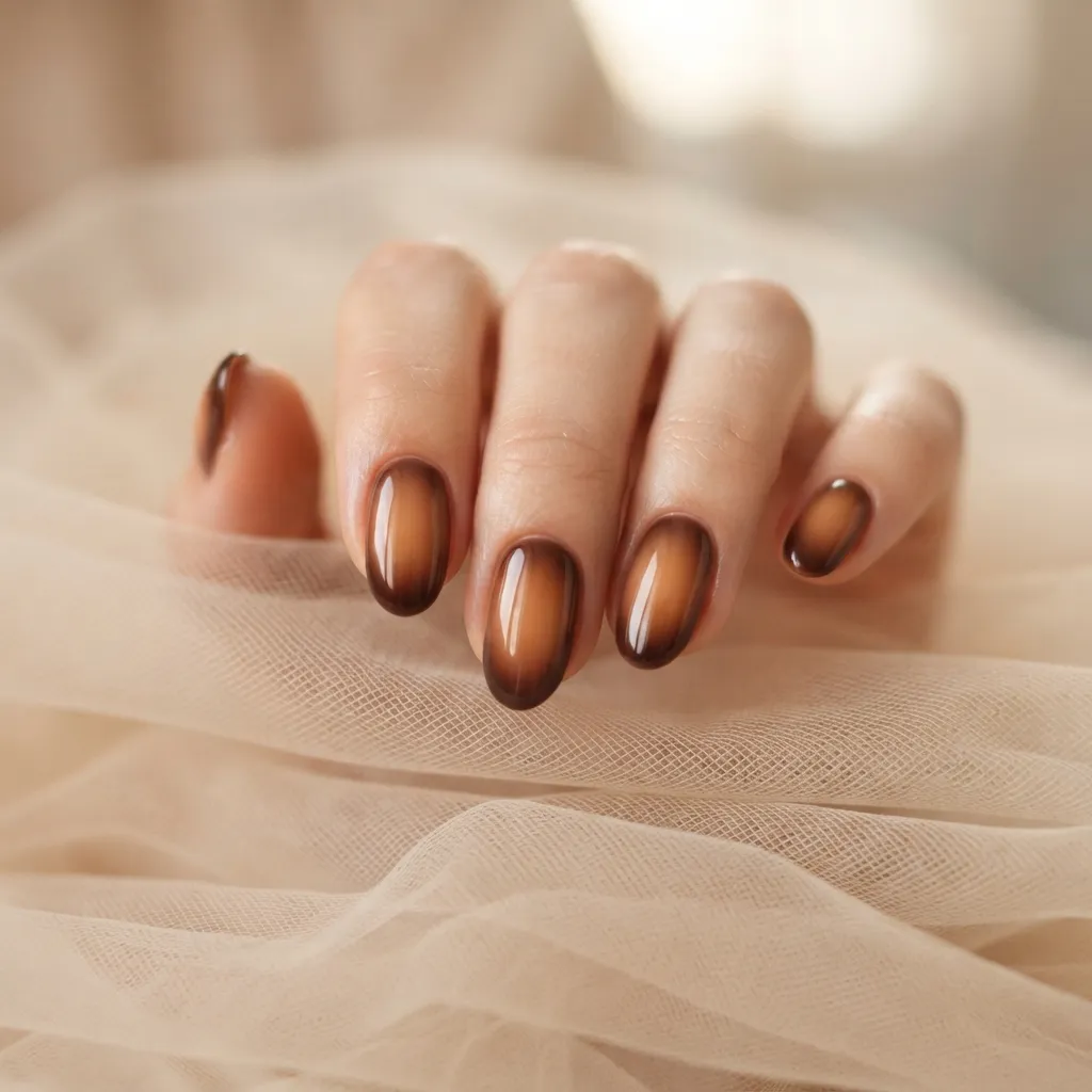 Brown Aura Nails