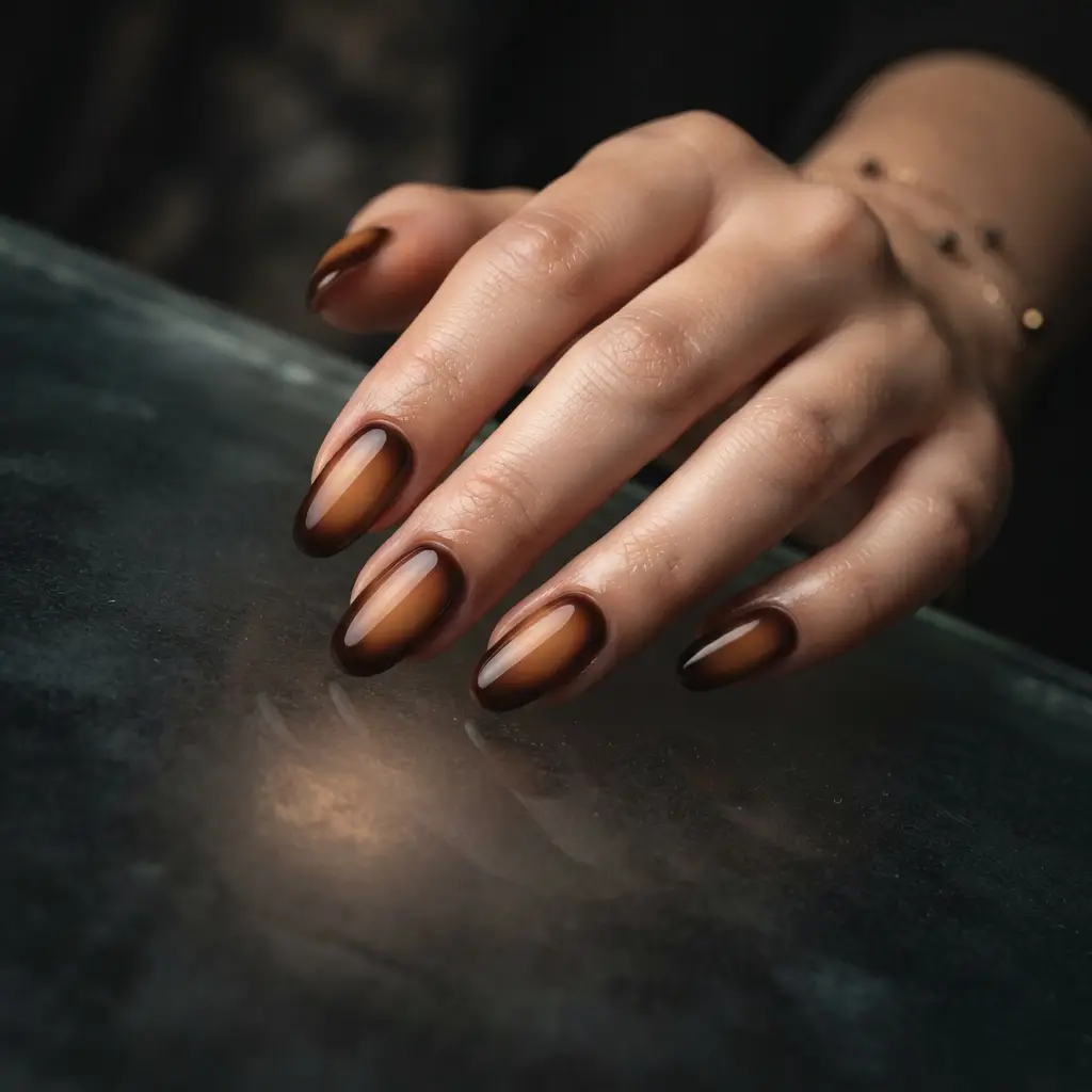 Chocolate Aura Nails