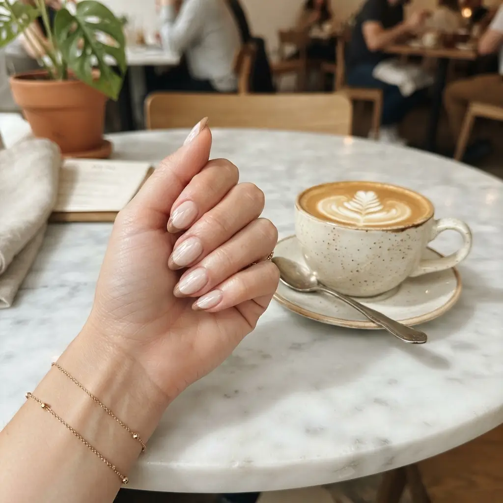 Latte French Tip Nails