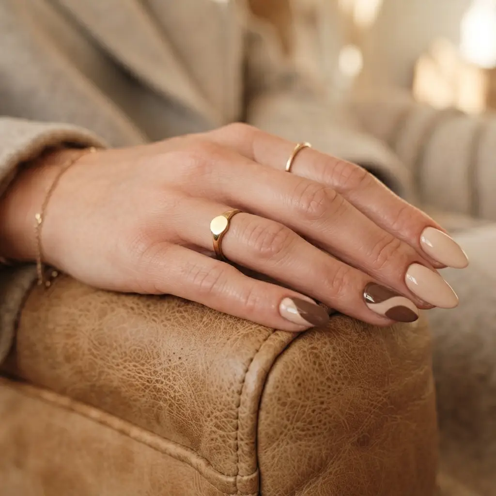 Mocha and Milk Latte Nails