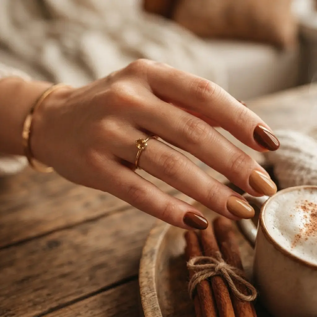 Cinnamon Latte Nails