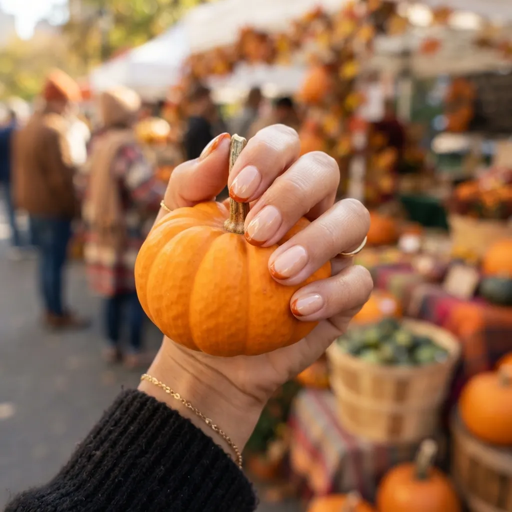 Burnt Orange French Tip Nails