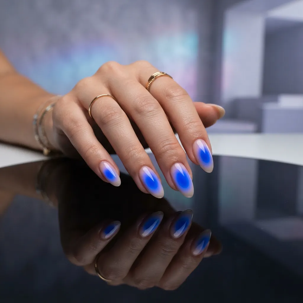 Blue Aura Nails