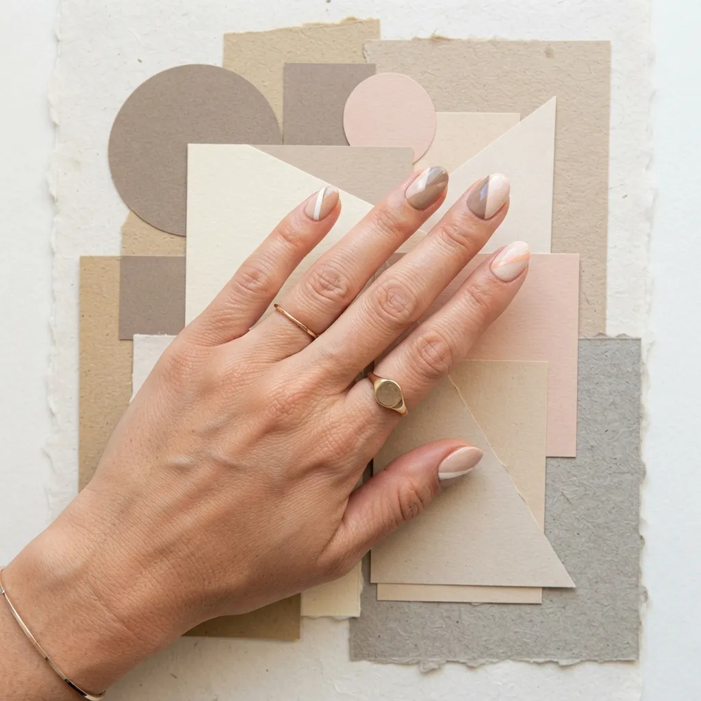 Two Tone Nude Nails