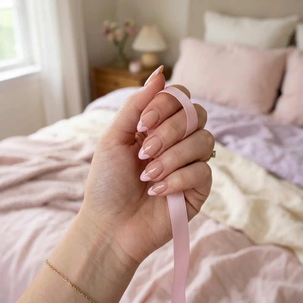 Pink French Tip Hearts
