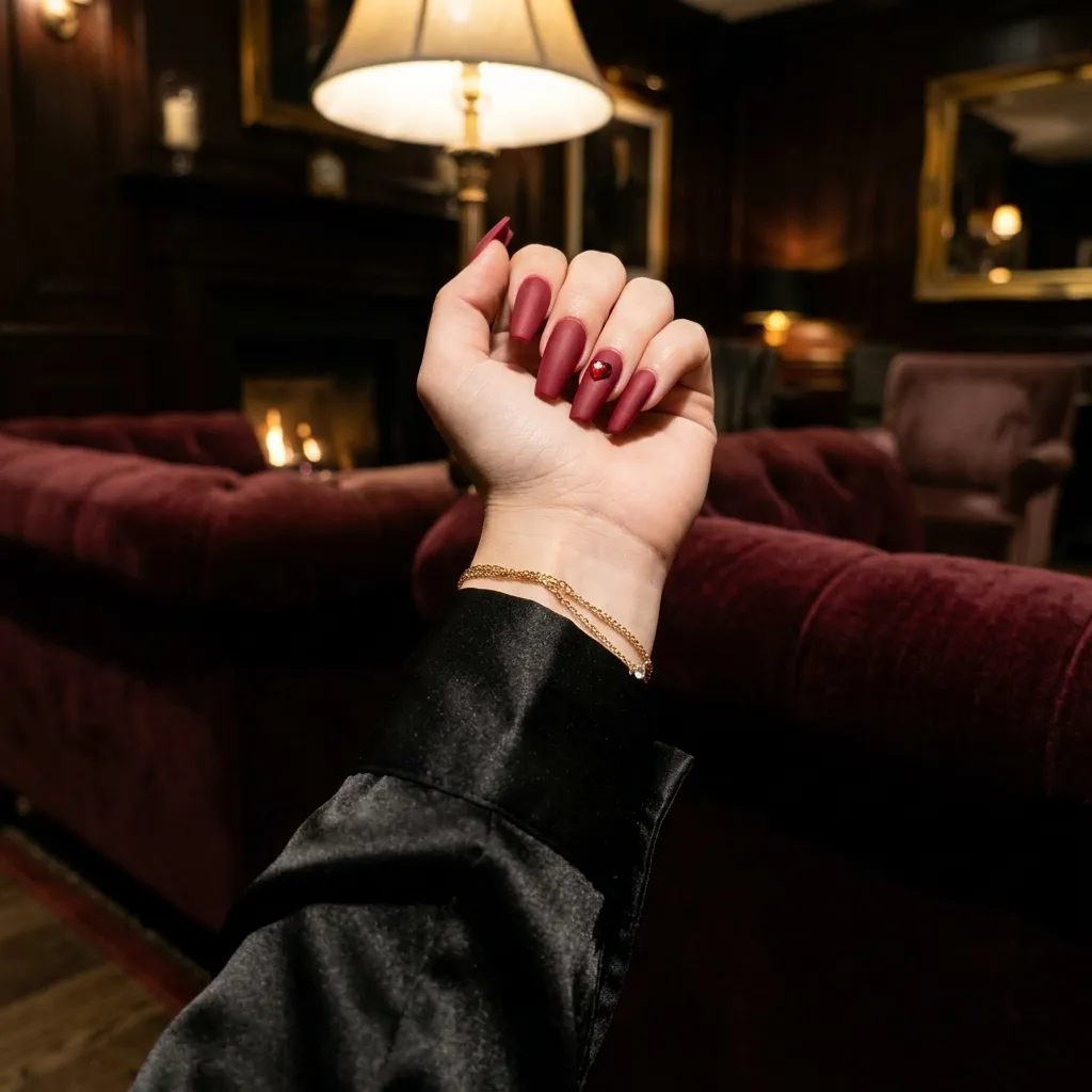 Red Velvet Matte Nails