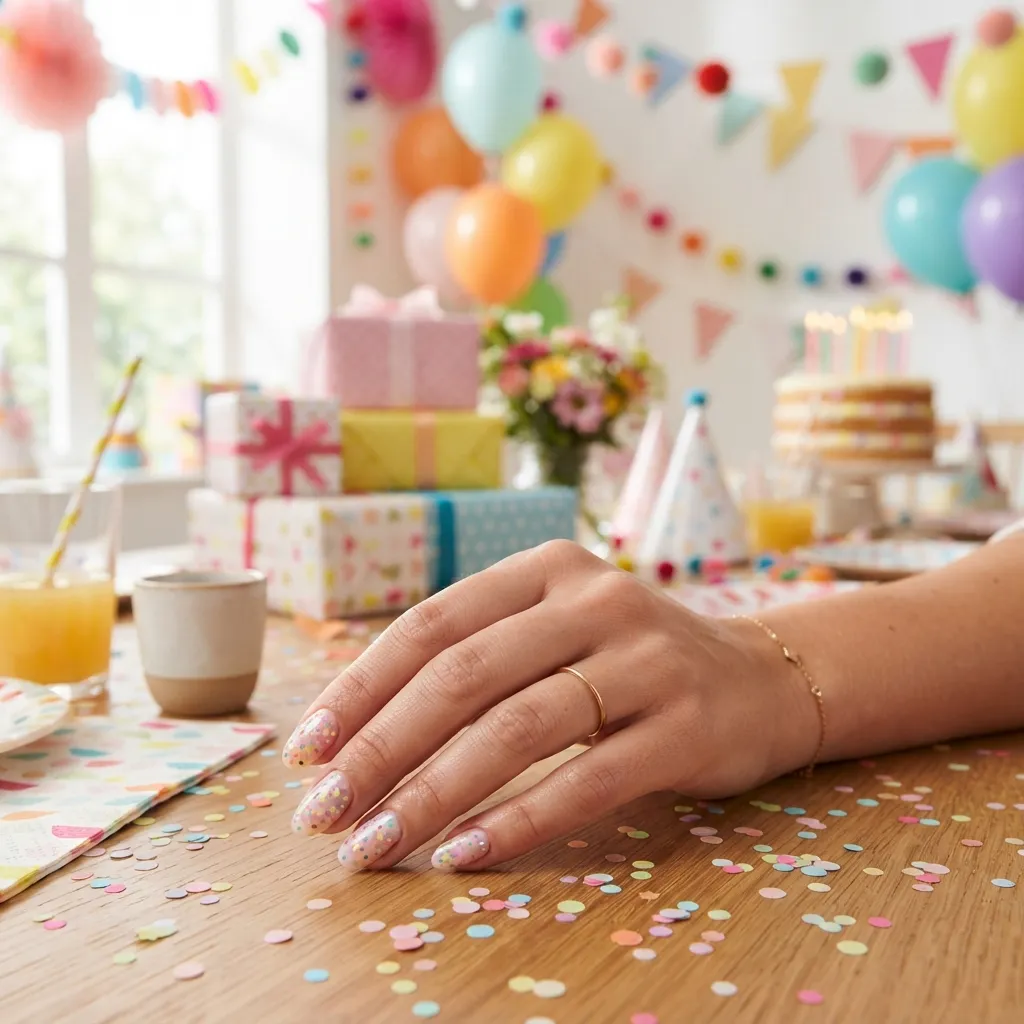 Pastel Confetti Nails