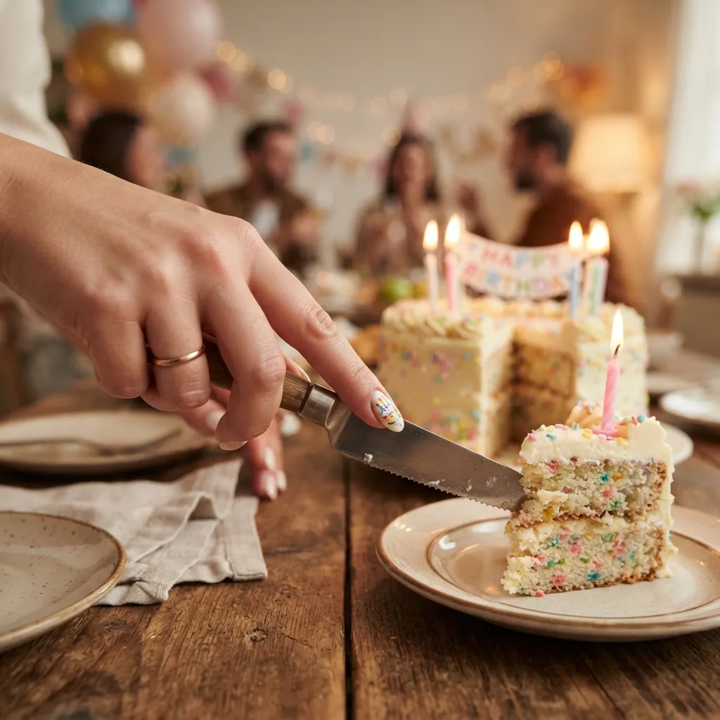 Birthday Cake Nail Art