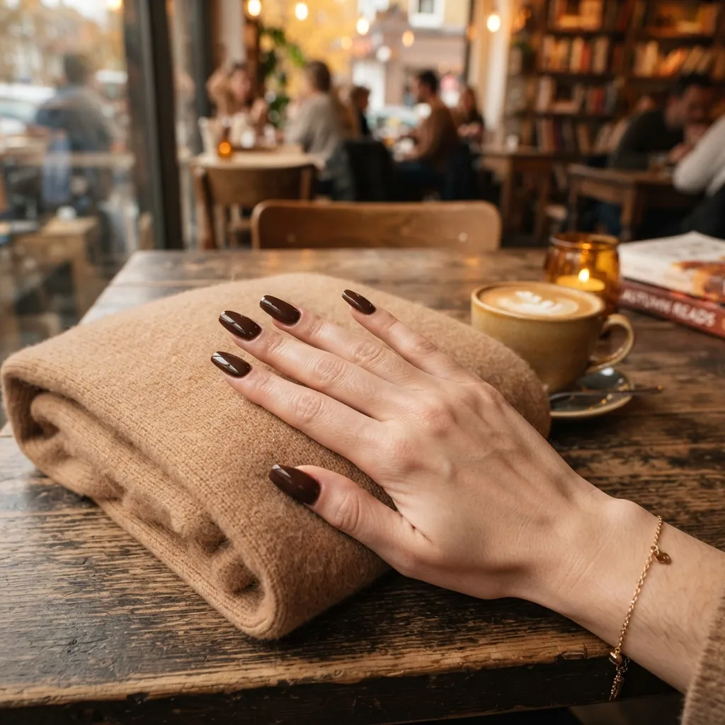Chocolate Brown Acrylic Nails