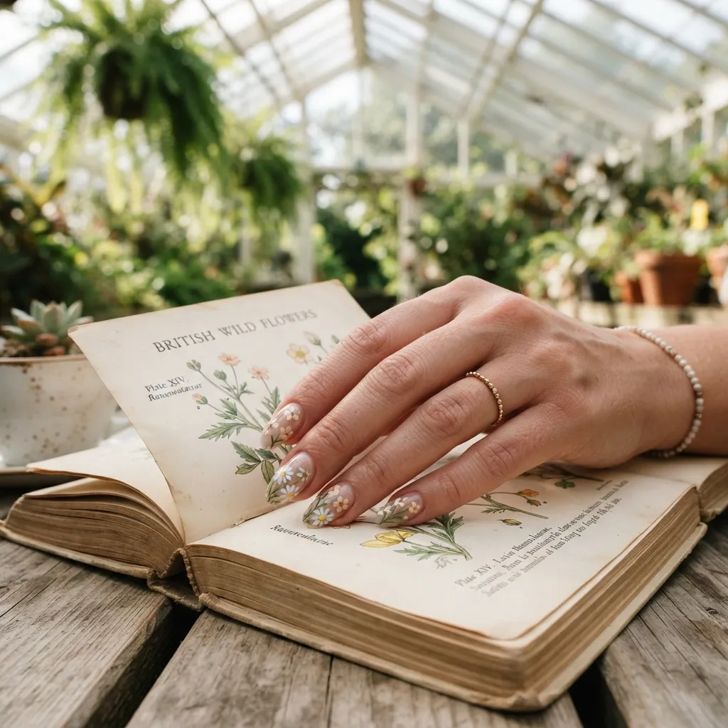 Floral Acrylic Nails