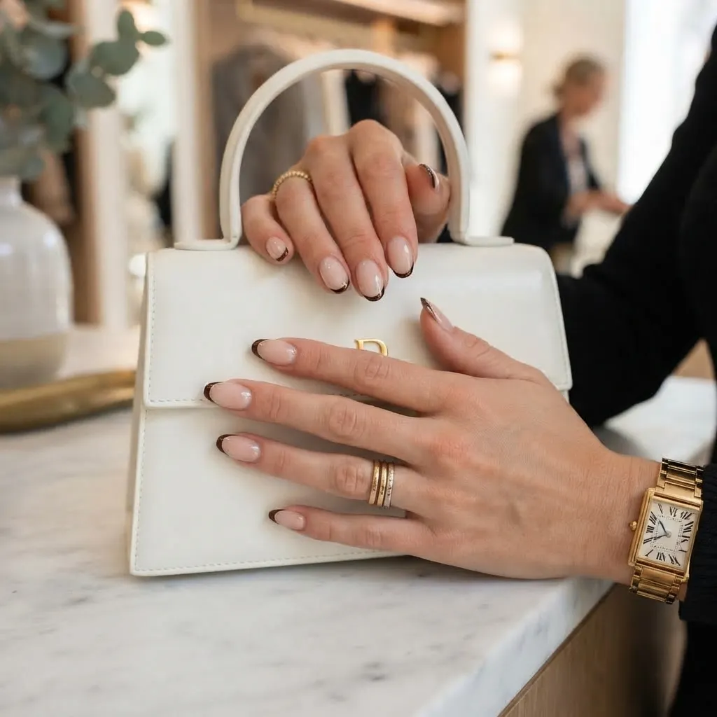 Two Tone French Celebrity Nails