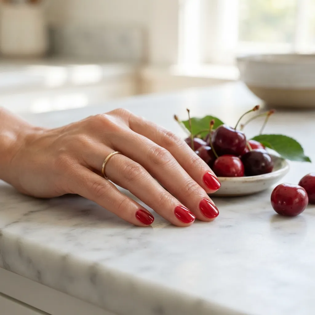 Cherry Red Jelly Nails