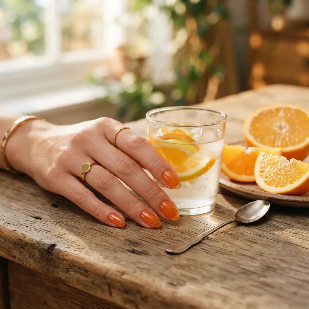 Orange Jelly Nails